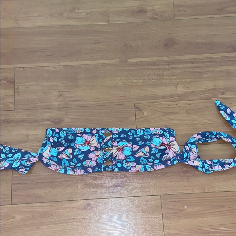 target off the shoulder tie bikini top